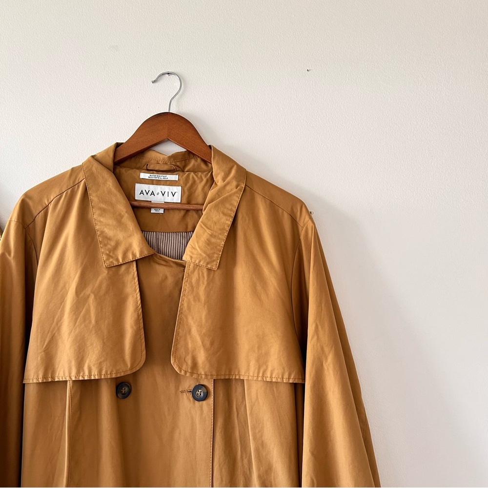 Ava & Viv | Neutral Water-Resistant Trench Coat